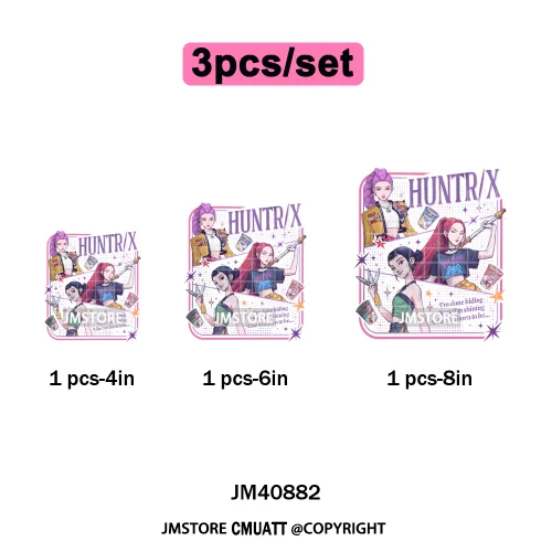 Kpop Movie Style Soda Pop Demon Inspired Movie Girl Dinner Iron on DTF Washable Transfers Stickers Ready to Press for Hoodies
