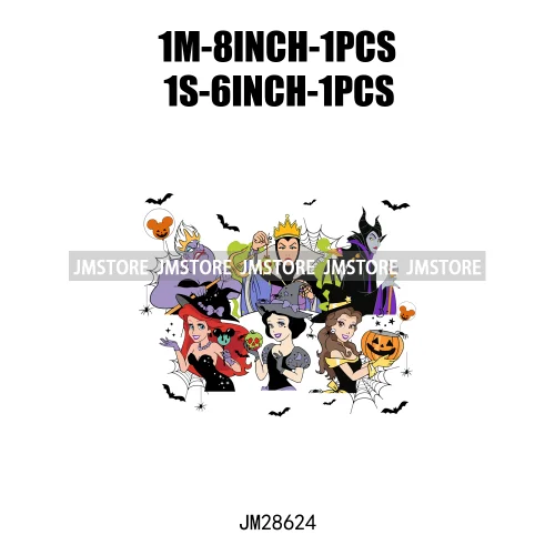 Happy Halloween Cartoon Animal Character Spooky Vibes Trick Or Treat Iron On DTF Transfer Stickers Ready To Press For Sweatshirt