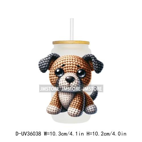 New Knitted Baby Animals UV Sticker Decals For Libbey Cold Cups Mugs Tumbler Transfer Stickers Waterproof High Quality Labels