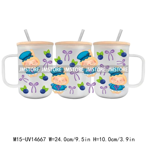 Cartoon Monsters Doll 15OZ Glass Mug UV DTF Cup Wrap Ready To Apply Waterproof High Quality Custom Prints For Mugs Cup Tumbler