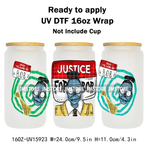 Halloween Girls Horror Movie Friends 16OZ UV DTF Cup Wrap Ready To Apply Waterproof Transfer Stickers For Libbey Glass Can Mugs