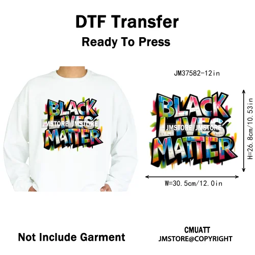 12in Street Heat Urban Chill Streetwear Man Hip Hop Animal Iron on DTF Thermal Transfer Stickers Ready to Press for Clothes Bags
