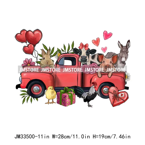 Pink Loved XOXO Coquette Bow Animal Western Cupid Sweet Valentine Iron On DTF Transfers Stickers Ready To Press For Sweatshirts