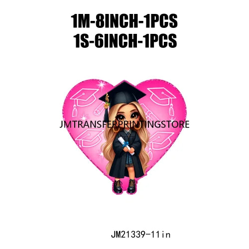 Chicana Chola Educated Latina Graduation Girl Mexican Culture Iron On Stickers Chingona y con Diploma DTF Transfers For Garment