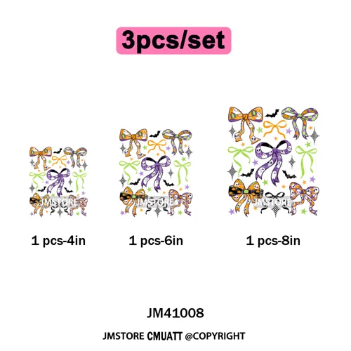 Cute Iridescent Ghost Girly Halloween Coquette Spooky Vibes Iron on Washable DTF Transfers Stickers Ready to Press for Clothing