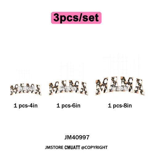 Leopard Checkered Spooky Mama Ghost Halloween Letters Preppy Halloween Iron on DTF Transfer Stickers Ready to Press for T-shirts