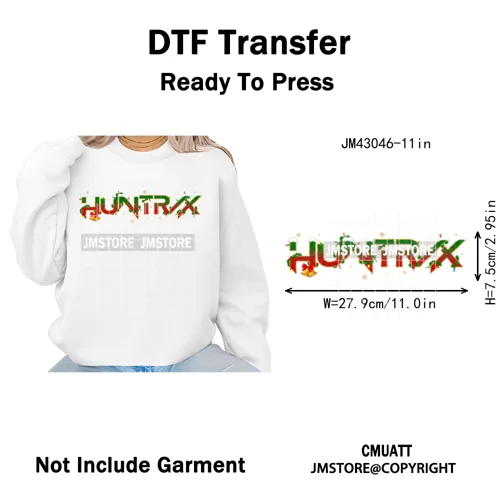 Kpop Hunters Merry Christmas Tiger Anime Lover Holiday Gift Iron on DTF Heat Transfers Stickers Ready to Press for Sweatshirts