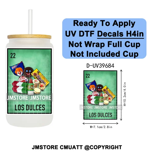 Mexican Conchas Spooky Ghost Concha UV DTF Decals Ready To Apply Waterproof Transfer Stickers Prints For 16OZ Libbey Glass Can