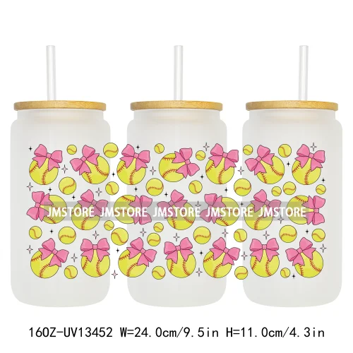Coquette Baseball Mom Sports UV DTF Stickers Ready to Transfer Cup Wrap Custom Label DIY Craft For Libbey Can Glass Tumbler Mug