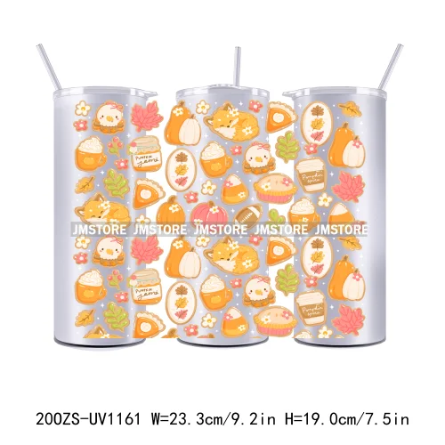 Cozy Season Fall Thanksgiving UV DTF Tumbler Wraps Durable Ready To Apply Transfer Stickers For 20OZ Straight Skinny Tumblers