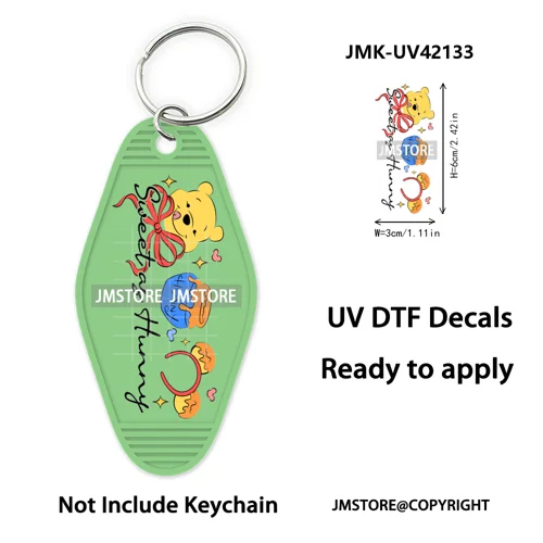 Coquette Bow Magical Mouse Cartoon UV DTF Motel Keychain Decal Ready To Ship Durable Transfer Stickers Prints For Hotel Keychain