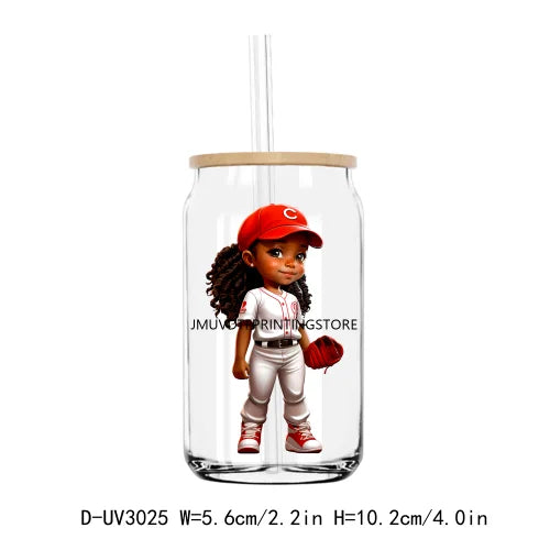 Sport Football Baseball Girl UV DTF Transfers Stickers Decals For Libbey Cold Cups Mugs Tumbler Waterproof DIY Craft