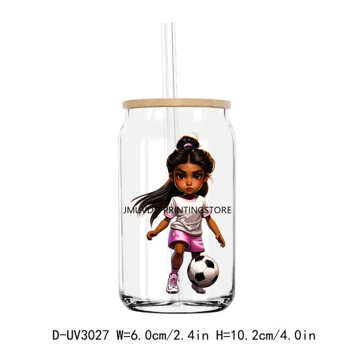 Sport Football Baseball Girl UV DTF Transfers Stickers Decals For Libbey Cold Cups Mugs Tumbler Waterproof DIY Craft