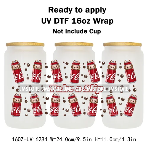 Laboo Cute Cartoon Monsters Soda Coquette UV DTF Stickers Ready To Transfer Cup Wrap Custom Labels For Libbey Can Glass Tumbler