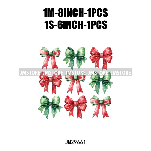 Christmas Santa Red Coquette Highland Cow Xmas Holly Jolly Vibes Iron On DTF Transfers Stickers Ready To Press For T-shirts