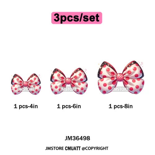 Colorful Princess Vibes Coquette Girly Kids Pastel Bows Printed Decals Iron on DTF Transfer Stickers Ready to Press for Clothes