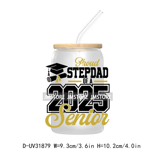 Proud Family Of 2025 Graduate Senior UV DTF Transfer Stickers Decals For Libbey Cold Cups Mugs Tumbler Waterproof Class Of 2025