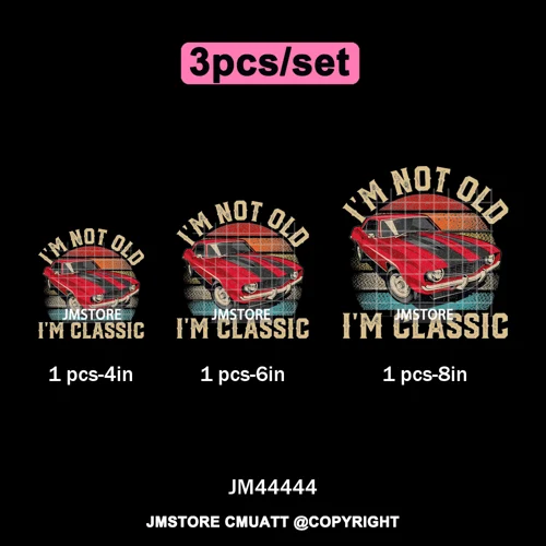 Chale I'm Not Old I'm Classic Foo Graphic Chicano Mexican Iron on Washable DTF Transfers Stickers Ready to Press for Clothing