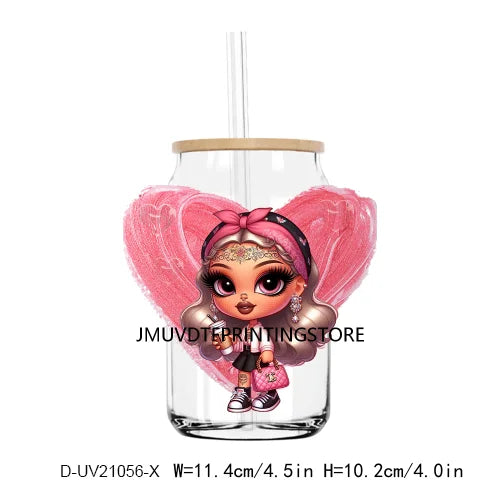 Mexican Latina Mama Chicano Cartoon Girls UV DTF Transfer Stickers Decals For Libbey Cold Cups Mugs Tumbler Waterproof DIY Logo