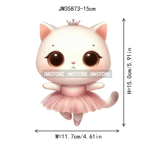 15cm 5.9in Kid Dancing Cats Animal Squirrel Iron On Transfer Sticker For Clothes Printed Thermal Applique Washable T-Shirt Decal