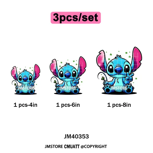 Trendy Cartoon Animal Characters Lover Cold Peel Logos Iron on DTF Washable Transfers Stickers Ready to Press for Hoodies Bags