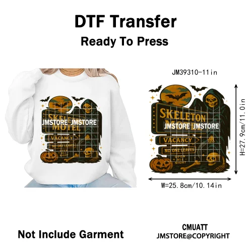 Funny Halloween Quotes Ghouls Stay Spooky Creep It Real Iron on DTF Washable Transfers Stickers Ready to Press for T-shirts Bags
