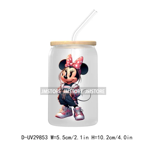 Streetwear Mouse Girl Boy UV DTF Transfer Stickers Decals For Libbey Cold Cups Mugs Tumbler Waterproof Labels Cartoon Characters