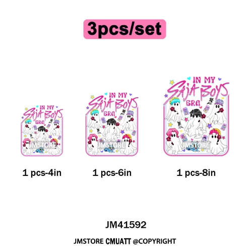 In My Boys Era Ghost Cartoon Anime Movie Kpop Halloween Vibes Iron on DTF Washable Transfers Stickers Ready to Press for Hoodies