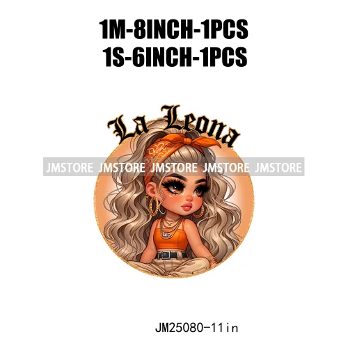 New Washable Chicana Chola Chibi Latina Spanish Zodiac Cute Girls DTF Iron On Transfers Stickers Ready To Press For Clothing