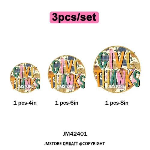 Trendy Give Thanks Coquette Gobble Turkey Bow Girly Fall Blessed Iron on DTF Heat Transfers Stickers Ready to Press for Clothing