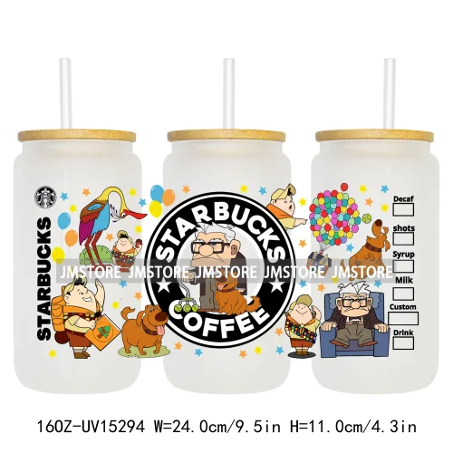 Trendy Cartoon Friends Coffee 16OZ UV DTF Cup Wraps Ready To Apply Waterproof Transfer Stickers For Libbey Glass Can Tumbler