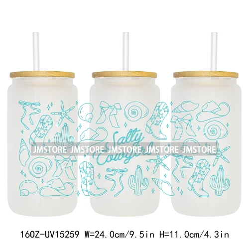 Summer Season Salty Beach UV DTF Stickers Ready to Transfer Cup Wrap Custom Labels DIY Craft For Libbey Can Glass Tumblers Mugs