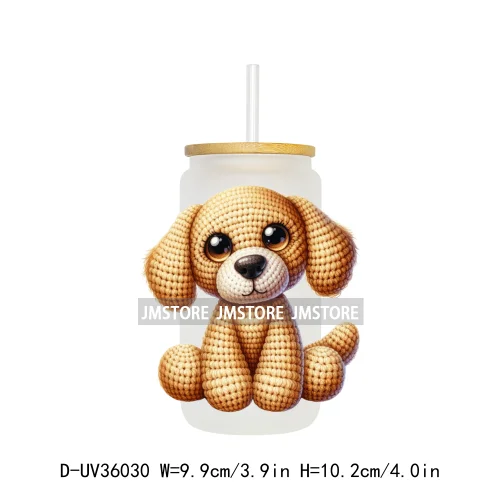 New Knitted Baby Animals UV Sticker Decals For Libbey Cold Cups Mugs Tumbler Transfer Stickers Waterproof High Quality Labels