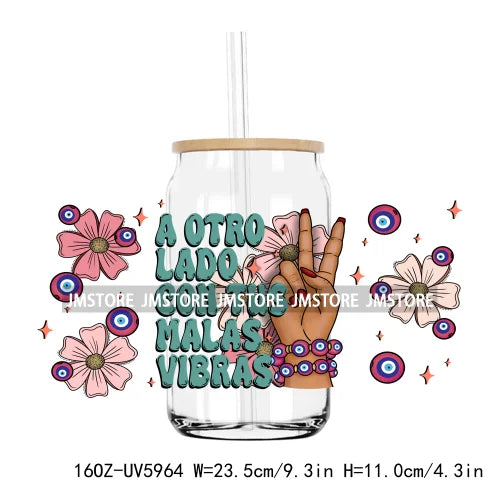 Latina Culture Cartoon Girls 16OZ UV DTF Cup Wrap Transfers Stickers Custom Labels Durable Waterproof Logo For Libbey Glass Can