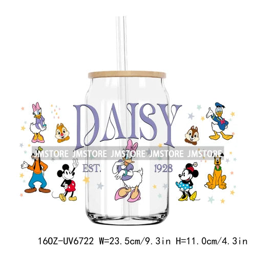 Cartoon Movie Character Best Friends UV DTF Sticker For 16OZ Libbey Glass Cup Can Wrap Transfer Stickers Custom Labels DIY Logo