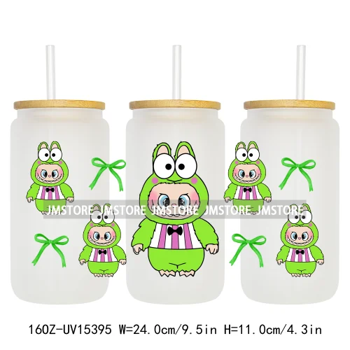 Hot Sale Cute Cartoon Monsters UV DTF Wraps Transfer Sticker DIY Custom Prints High Quality For 16OZ Libbey Glass Can Tumbler