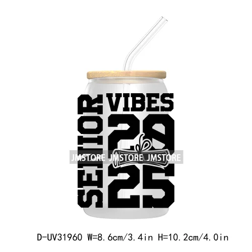 Class Of 2025 Graduation High School Senior UV DTF Transfer Stickers Decals For Libbey Cold Cups Mugs Tumbler Waterproof Labels