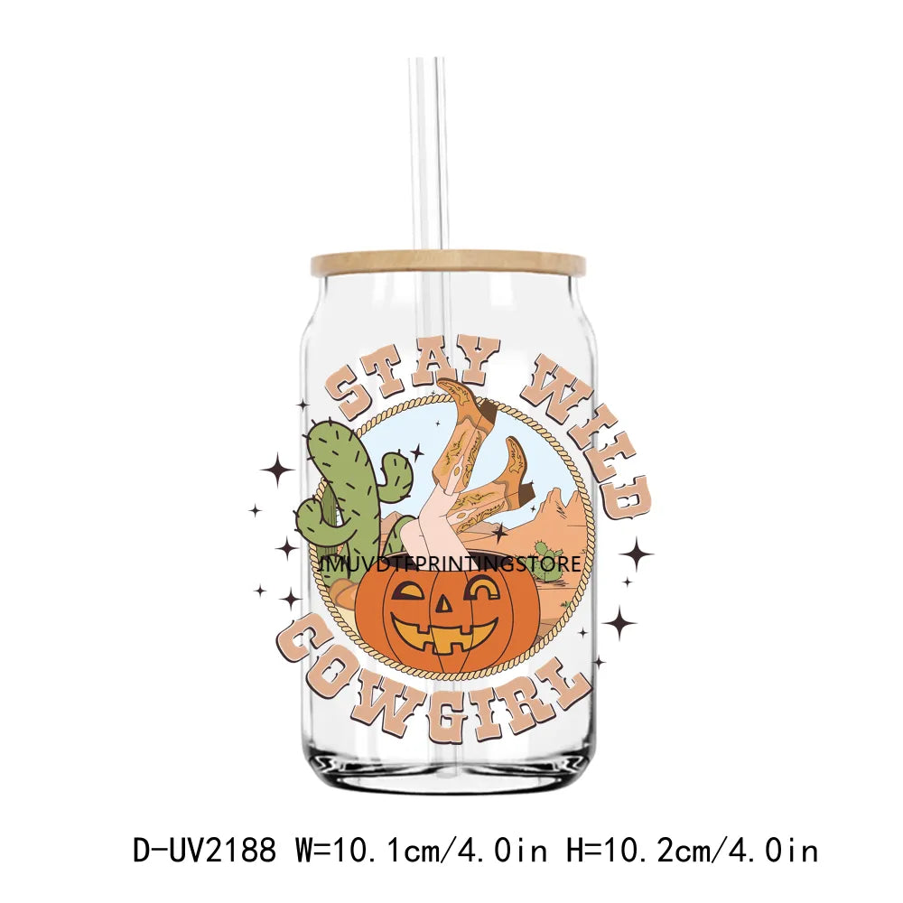 Howdy Pumpkin Boo Haw Halloween Momster UV DTF Transfers Stickers Decals For Libbey Cold Cups Mugs Tumbler Waterproof DIY Craft