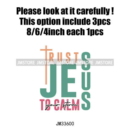 Colorful Faith Jesus God Religious Bible Verse Affirmation Spirits Iron On DTF Transfers Stickers Ready To Press T-shirts Bags