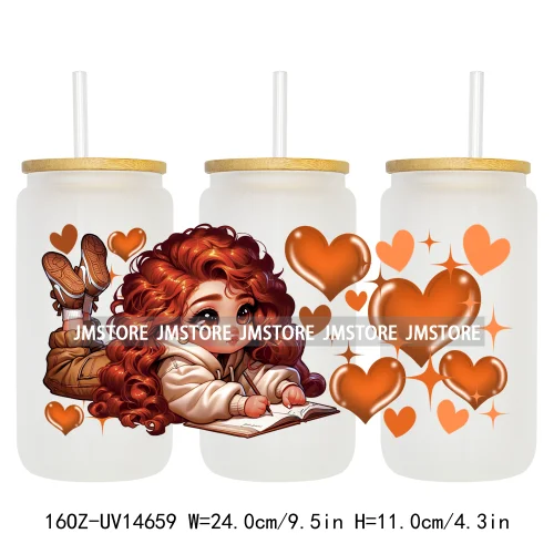 Cartoon Princess Hearts UV DTF Stickers Ready to Transfer Cup Wrap Custom Labels DIY Craft For Libbey Can Glass Tumblers Mugs