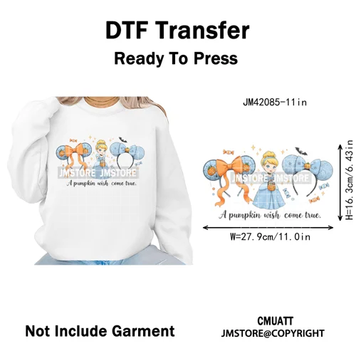 Cute Girls Coquette Magic Kingdom Mouse Ears Cartoon Quotes Iron on DTF Washable Transfers Stickers Ready to Press for T-shirts