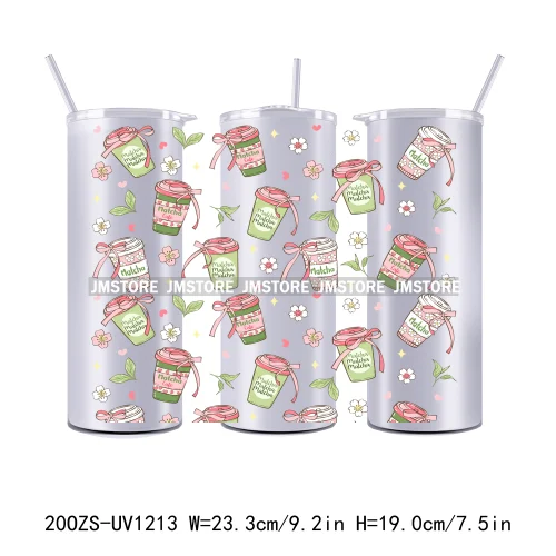 Floral Fruit Bookish Affirmation 20OZ Tumbler Wraps Ready To Ship UV DTF Transfer Stickers Waterproof Prints For Skinny Tumbler