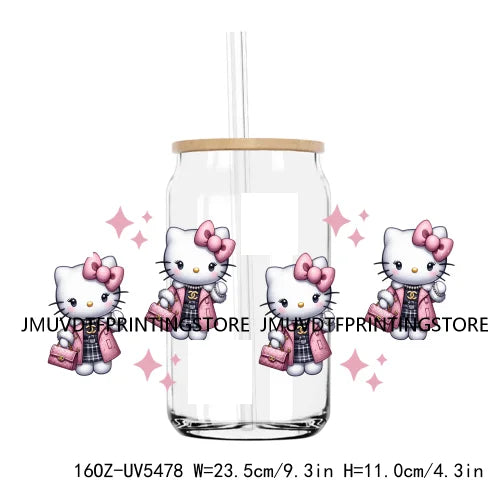 Cartoon Mouse Couple Playing Baseball UV DTF Sticker For 16OZ Libbey Glass Cup Can Wrap Transfer Stickers Custom Labels DIY Logo