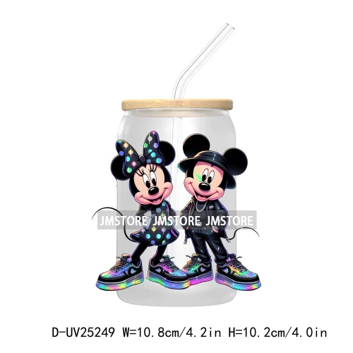 Cartoon Mouse Couple Valentine UV DTF Transfer Stickers Decals For Libbey Cold Cups Mugs Durable Waterproof Custom Logo Labels