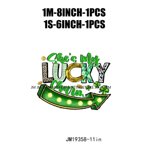 Shamrock Crusher Sassy litt lassie St Patricks Day Coffee Rainbow Gnomies Logos DTF Transfer Stickers Ready To Press For Hoodies