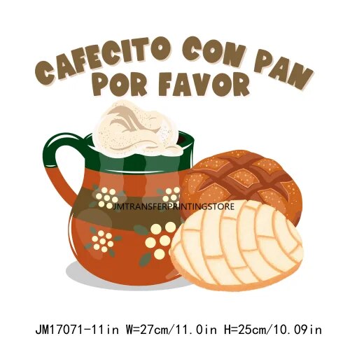 DIY Cafecito Y Chisme Latin Mexico Culture Thermal Design Colorful No Me Ghosta DTF Transfer Stickers Ready To Press For Hoodies