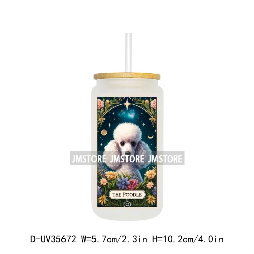 Dog Cat Animals Tarot Card UV Sticker Decals For Libbey Cold Cups Mugs Tumbler Transfer Stickers Waterproof High Quality Labels