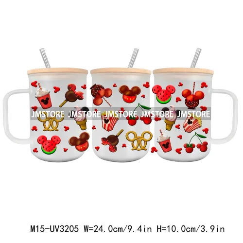 Love Cartoon Copule UV DTF Sticker For 15OZ Mug Libbey Glass Cup Can Wrap Transfer Sticker Custom Label DIY Logo Valentine's Day