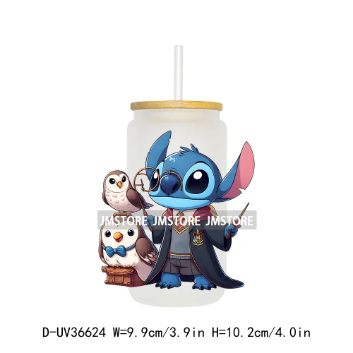 Magic Cartoon Wizard School UV DTF Transfer Stickers Decals Ready To Apply Waterproof For 16OZ Libbey Glass Can Cups Tumbler