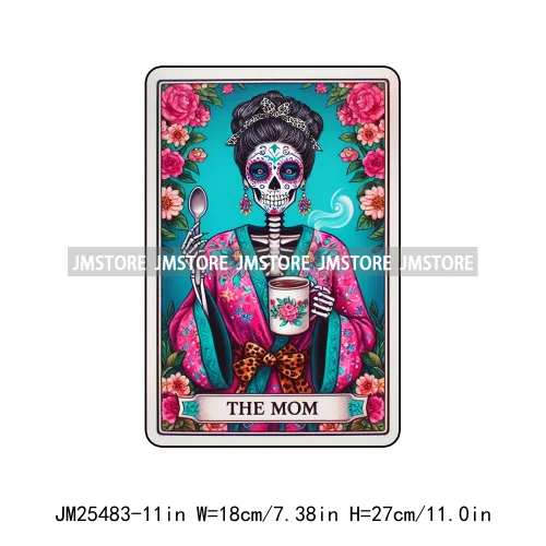 Washable Mom Spill Tea Audacity Emotional Dumpster Designs Tarot Cards DTF Iron On Heat Press Transfer Stickers For T-shirt Bags